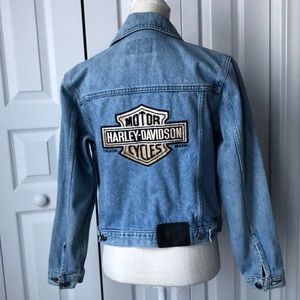Harley Davidson crop jeanjacket